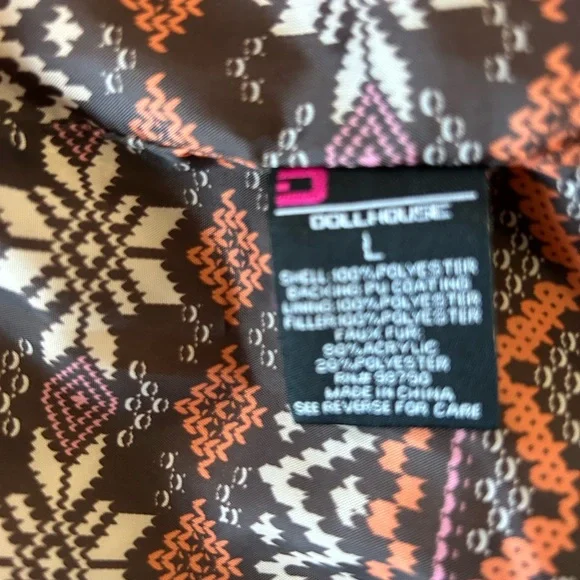 Dollhouse Chocolate Puffer Coat with Faux Fur Hood - Picture 4 of 6